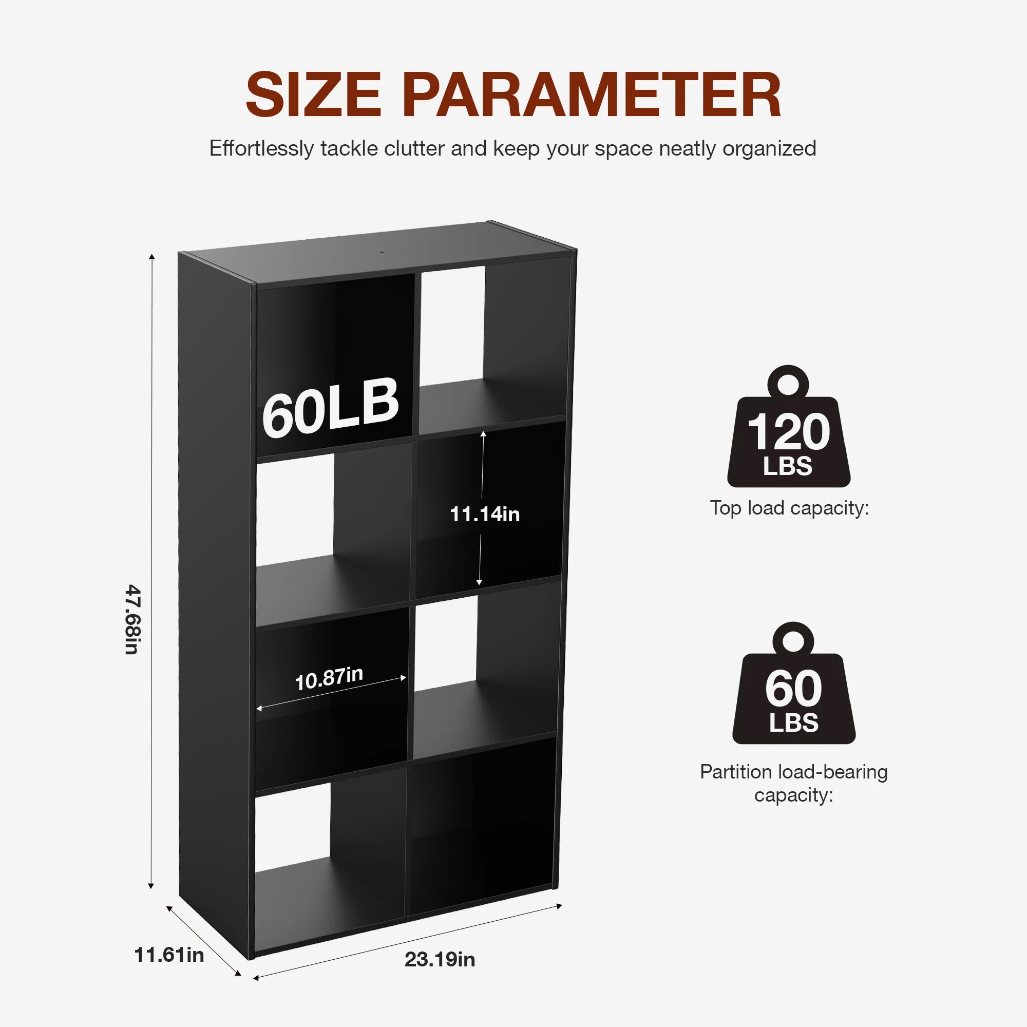 9 Cube Wooden Storage Organizer Shelf – Open Bookcase for Living Room & Home Office