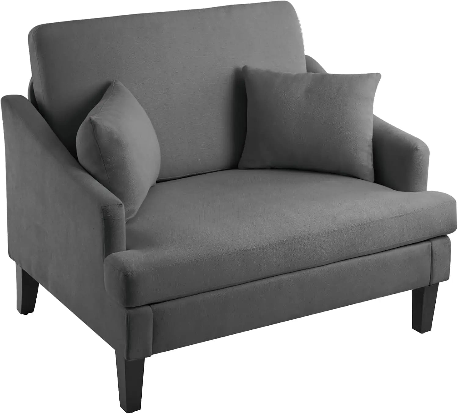 Oversized Accent Chair, 33.5'' Wide Seat Comfy Armchair with 2 Pillows, Upholstered Big Reading Chair, Modern Single S