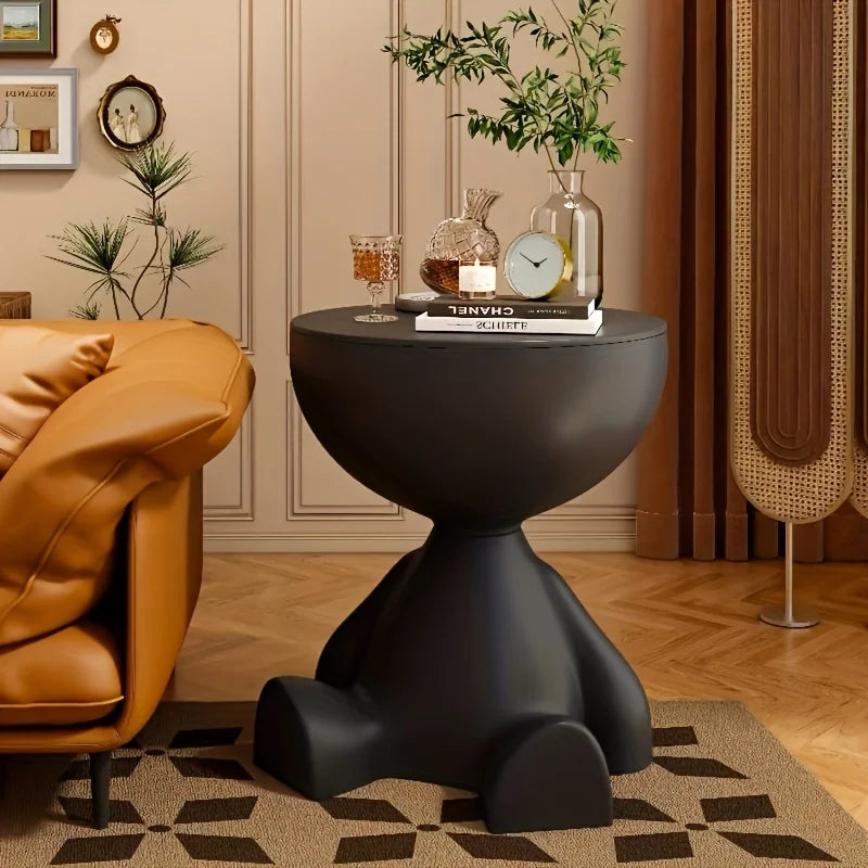 Bedside Table, Home Sofa Edge, Circular Coffee Table, Mini Bedside Table with Storage Space, Suitable for Small Space Decoration