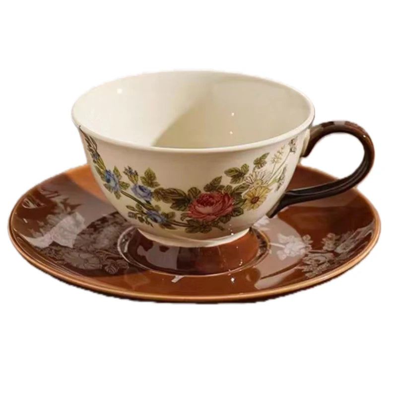 Ceramic Coffee Cup Set with Saucers  Tea  Breakfast Mug Gift Box