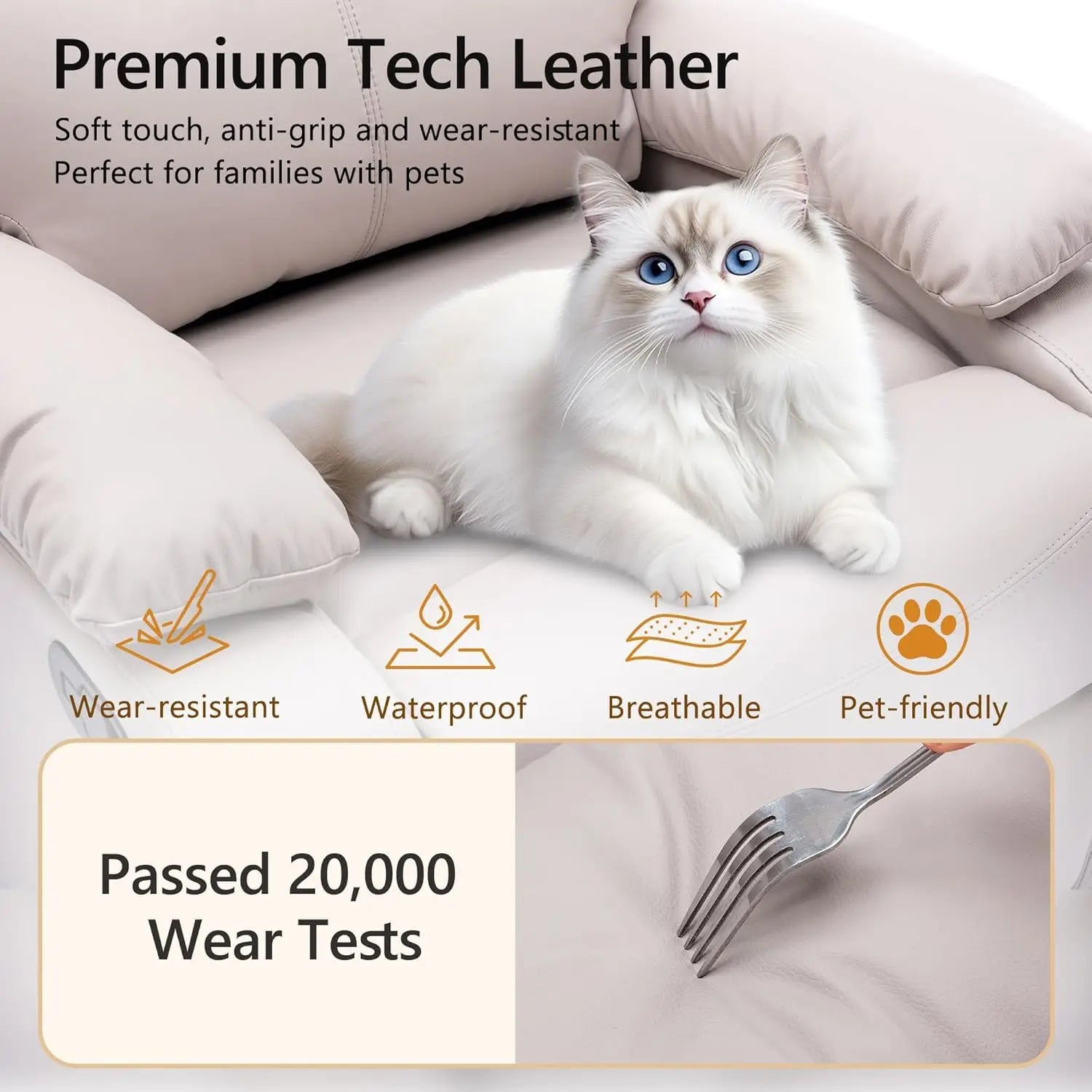 Swivel Rocker Recliner Chair for Adults, Glider Recliner Sofa for Nursery, Living Room, RV - Beige