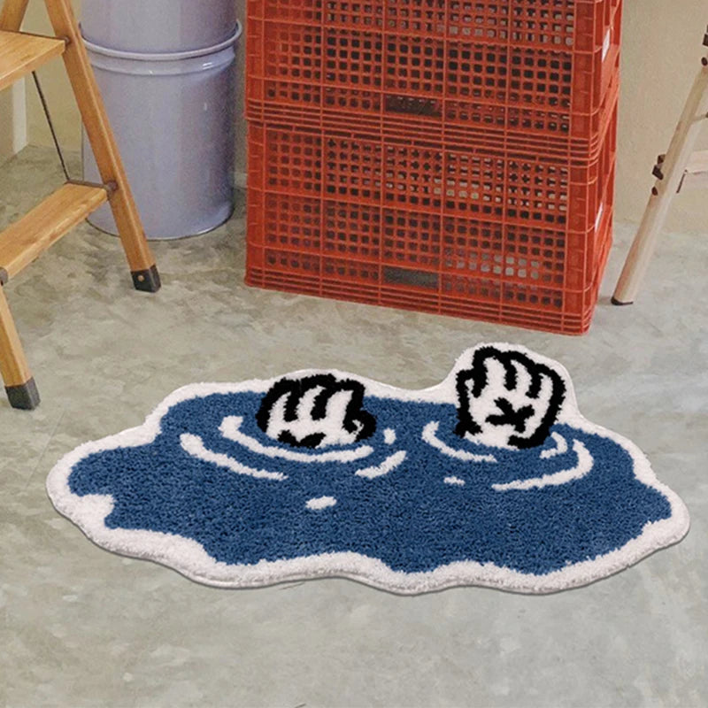 Cartoon Creative Soft Felt Rug Thick Bathroom Water Absorbing Anti-Slip Wool-Like Floor Mat Home Decoration