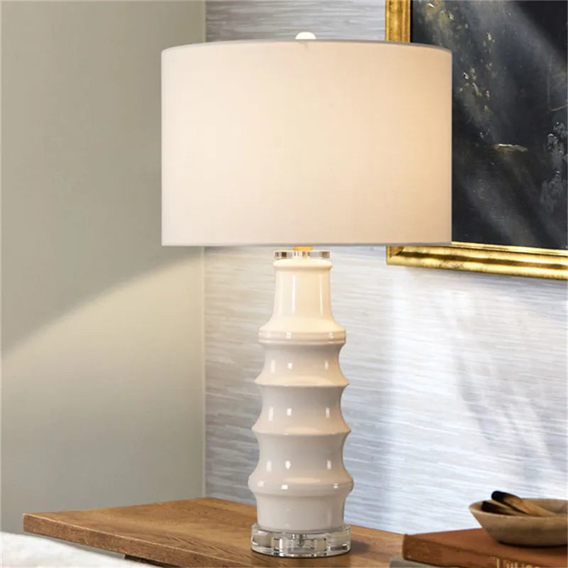 Contemporary Luxury Ceramic Table Lamp LEDAmerican Retro Creativity Living Room Bedroom Study Villa Hotel Bedside Desk Light