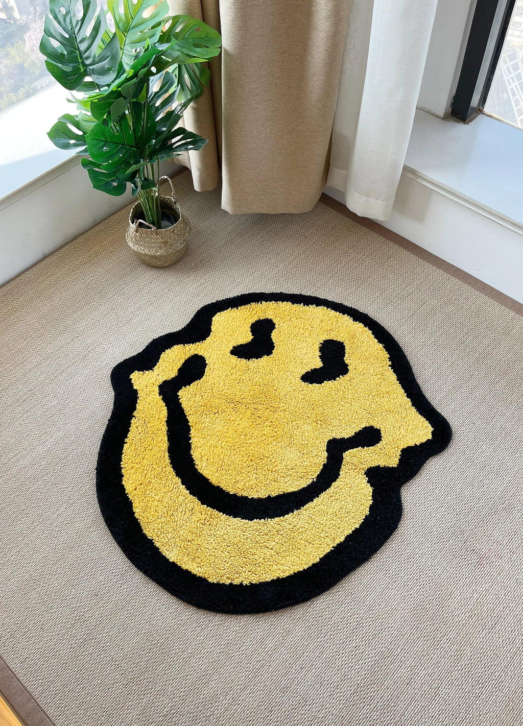 Twisted Smiling Plush Carpet Rug – Handmade Fluffy Area Rug for Bedroom and Bathroom
