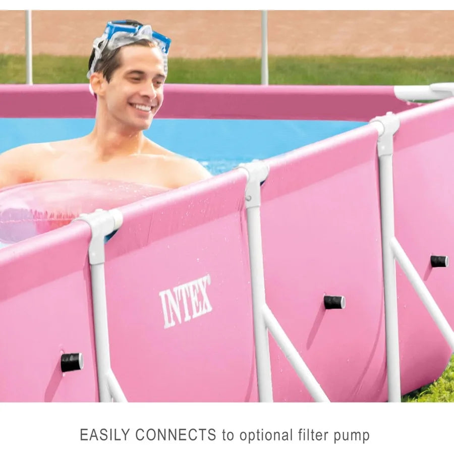 Rectangular Metal Frame Above-Ground Swimming Pool – 7′ × 5′ Backyard Pool (439 Gallons)