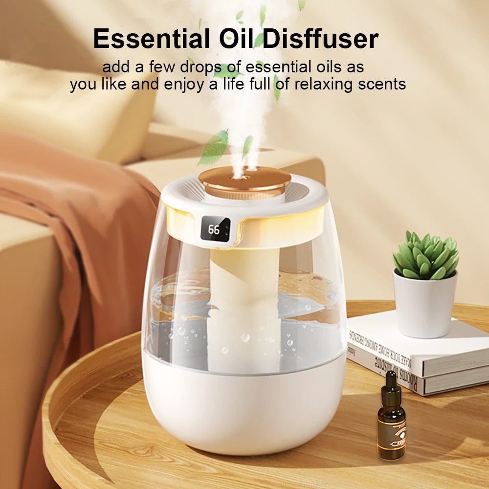 Air Humidifier 1.3L Large Capacity Humidifier USB Double Spray Port Aroma Humidifier Home Essential Oil Diffuser with NightLight