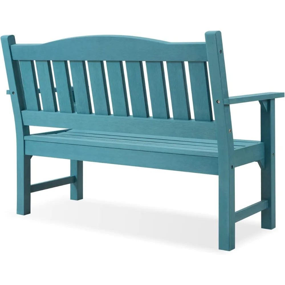 2-Person Outdoor Memorial Bench, All-Weather Poly Lumber Garden Bench, Rot-Resistant Outdoor Patio Bench for Park,Porch,and Chu
