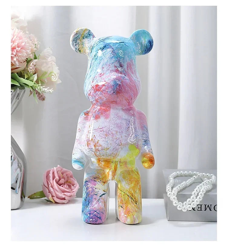 Aesthetic Bear Figure Resin Nordic Bear Statue Figurine Sculpture Luxury Livingroom Decoration Home Ornament Desk Accessories