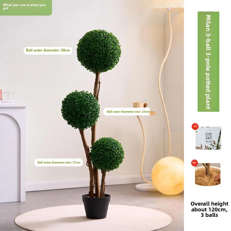Nordic Milan spherical artificial green plants (floor-standing) | Indoor and outdoor wedding & shopping mall window decoration