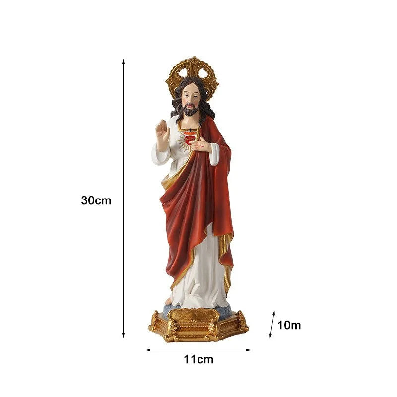 1Pc 20/30cm Religious Jesus Sanctification Figurine Decoration Resin Crafts Church Supplies Religioso Statues Sculptures Home