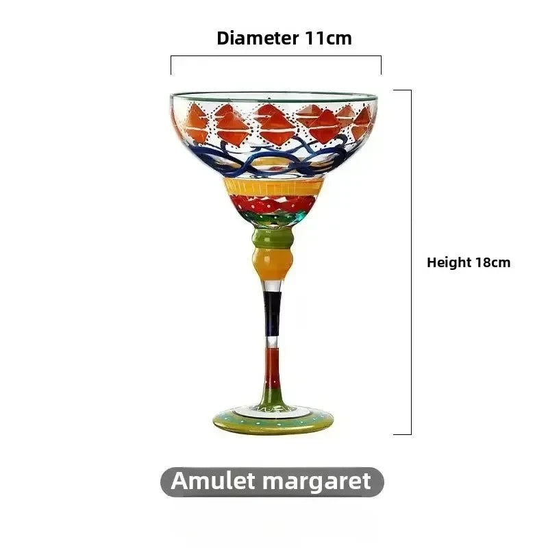 360ml Colorful Margarita Glasses Set Champagne Cocktail Cups Handmade Barware Elegant Home Bar Drinkware Wedding Party