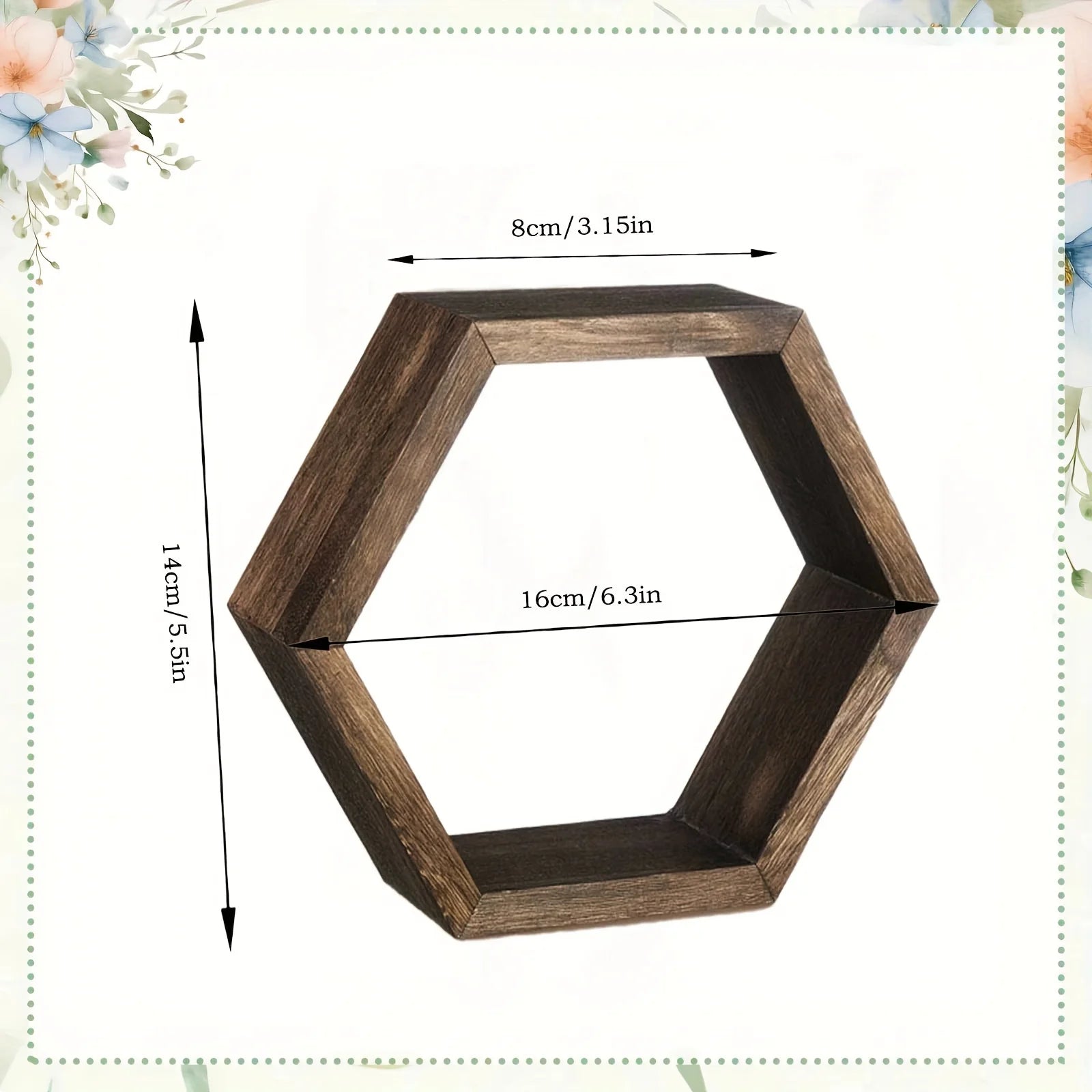 Hexagon floating wall shelf, hexagon storage rack - for home decoration lovers - perfect gift - suitable for bathroom, bedroom