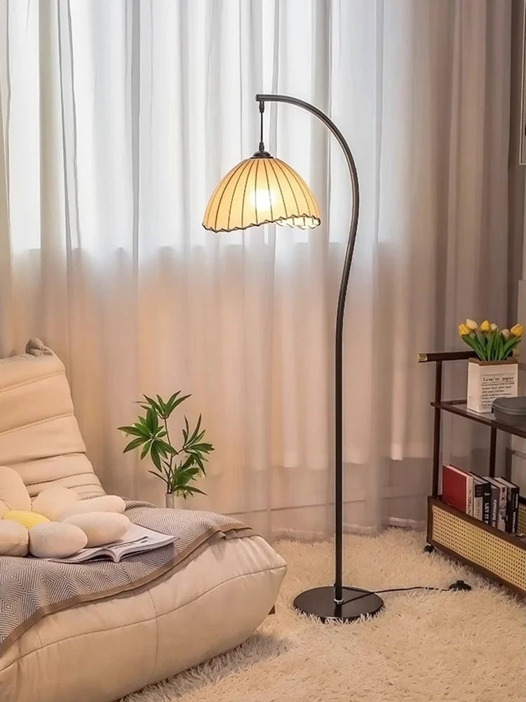 Nordic Linen Fabric Led Floor Lamps Living Room Sofaside Atmosphere Lights Home Lighting Bedroom Bedside Lustre Lamp Fixtures