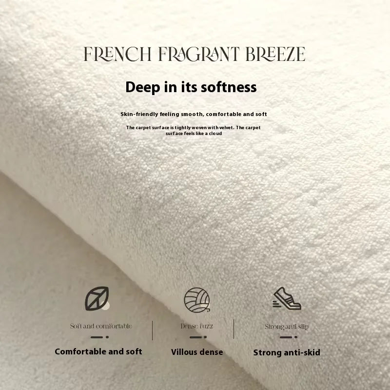 VIKAMA Cream-Coloured Strawberry Bath Mat Insulating, Warm, Non-Slip Bathroom Mat Bedroom Entrance Rug Bedside Carpet Home Decor