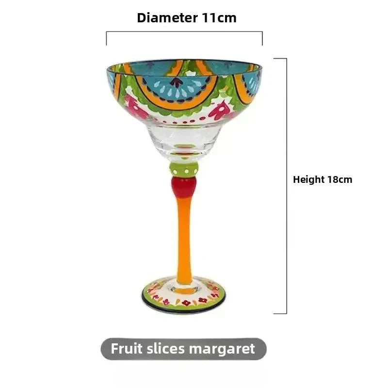 360ml Colorful Margarita Glasses Set Champagne Cocktail Cups Handmade Barware Elegant Home Bar Drinkware Wedding Party