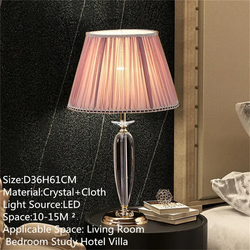 TEMAR Nordic Modern Crystal Table Lamp LED Luxury Living Room Bedroom Study Villa Hotel Home Decoration Light
