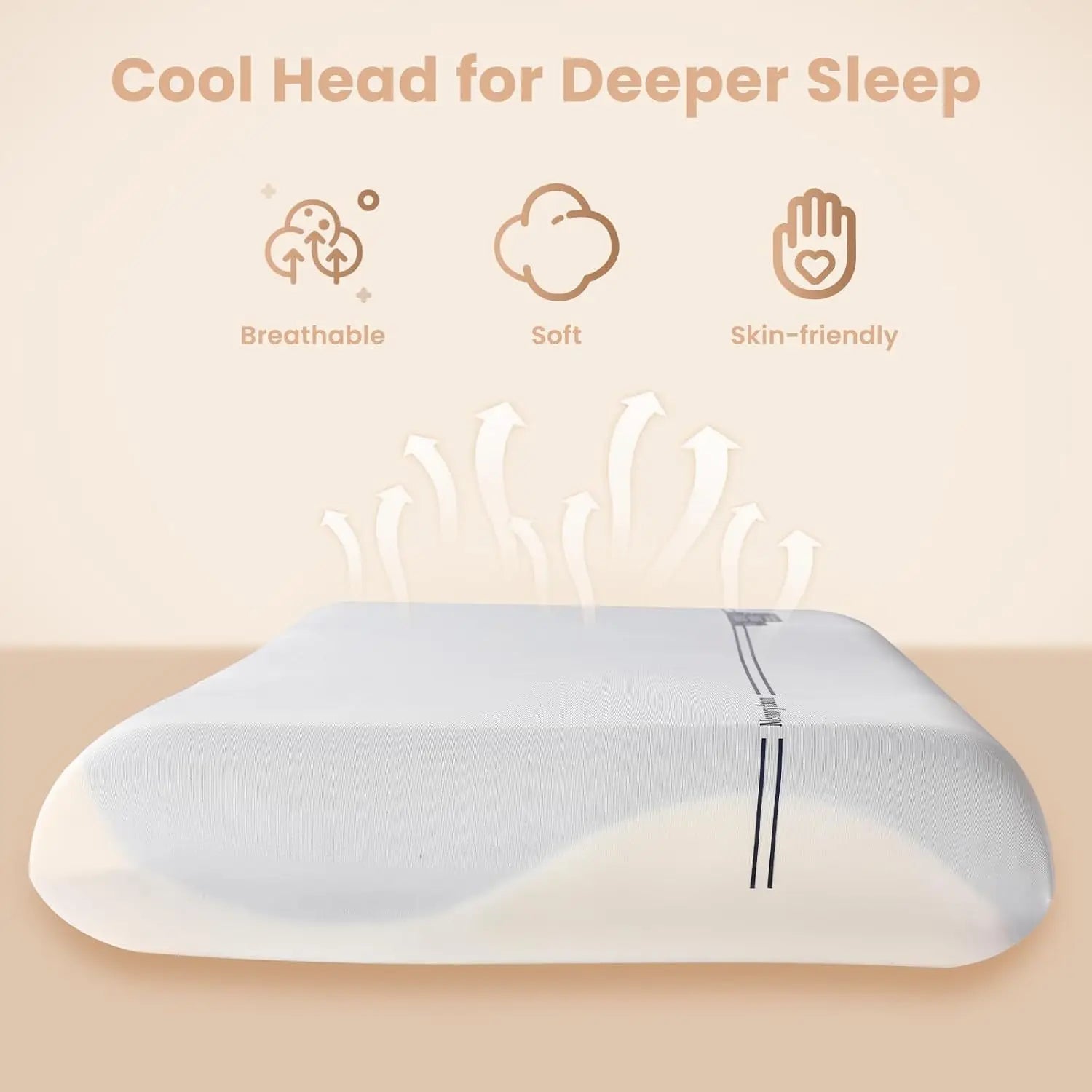 Cooling Memory Foam Pillows,Cervical Neck Pillow for Neck Pain Relief,Soft and Cooling for Back Side Sleeper Pillow - Two-Sided