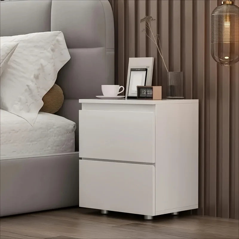 1pc/2pcs White Nightstand with 2 Drawers Small Wooden Bedside Table Storage Bed Side Table End Table Storage for Bedroom.