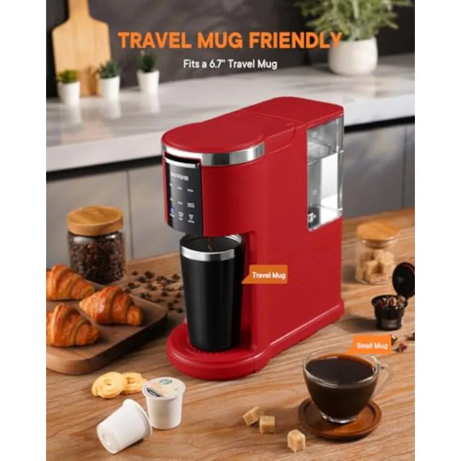 3-in-1 Single Serve K-Cup Coffee Maker – Pod, Ground Coffee & Tea Brewer (6–14 oz)