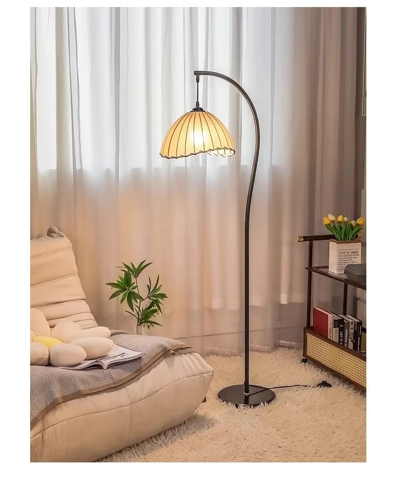 Nordic Linen Fabric Led Floor Lamps Living Room Sofaside Atmosphere Lights Home Lighting Bedroom Bedside Lustre Lamp Fixtures