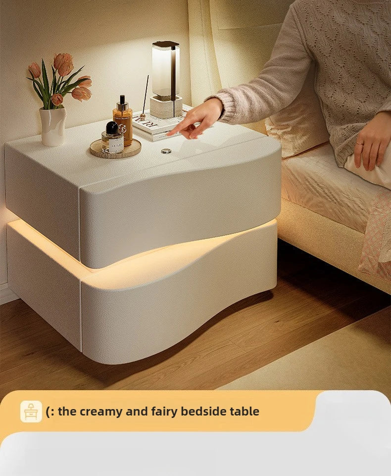 Smart bedside table Creative storage cabinet Bread cabinet Modern simple household bedroom Bedside cabinet Cabinet with lamp