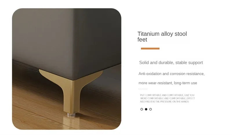 Nordic Shoe Changing Stool – European Style Storage Bench Ottoman