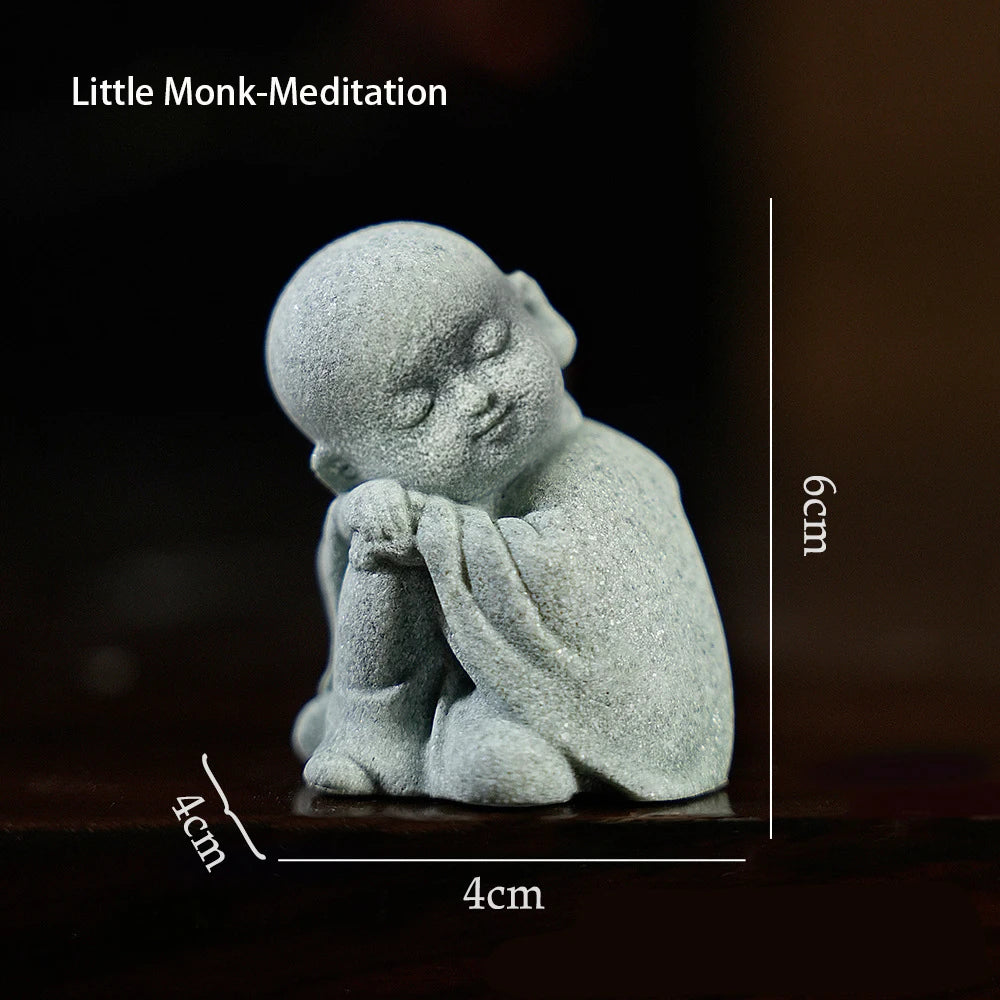 Buddha Statue Fish Tank Decoration Mini Buddhism Figurine Desk Topper Tablescape Decor Home Zen Statue