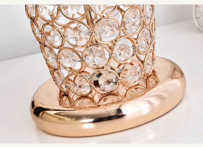 European-Style Crystal Table Lamp Ins Simple Modern Bedroom Warm Romantic Fashion Creative Decorative Bedside Lamp