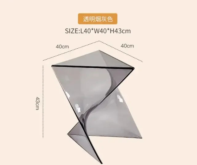 Light Luxury Coffee Table for Home, Transparent Acrylic Sofa Side Table, Designer Small Apartment Simple Bedside Table