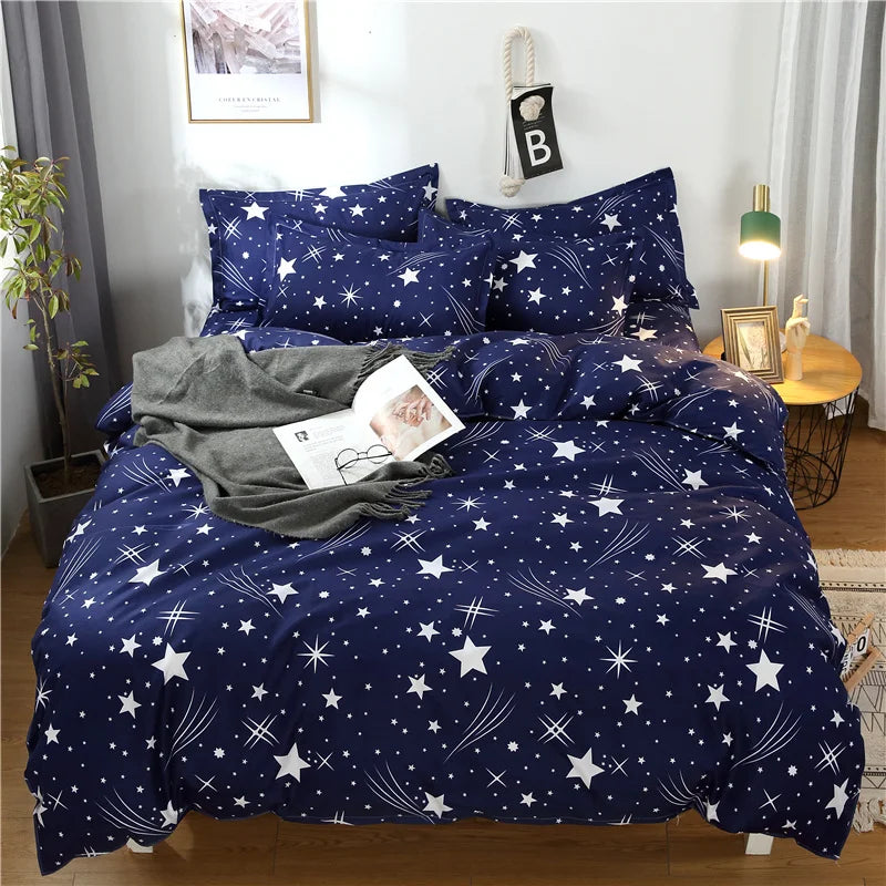 1Pc Ins Style Aloe Vera Cotton Quilt Cover Set Pillowcase Suitable for Bedroom Apartment, Suitable for All Seasons, Skin-Friendly and Comfortable 150/180/200cm(1Pc Quilt Cover + 2Pc Pillowcase)