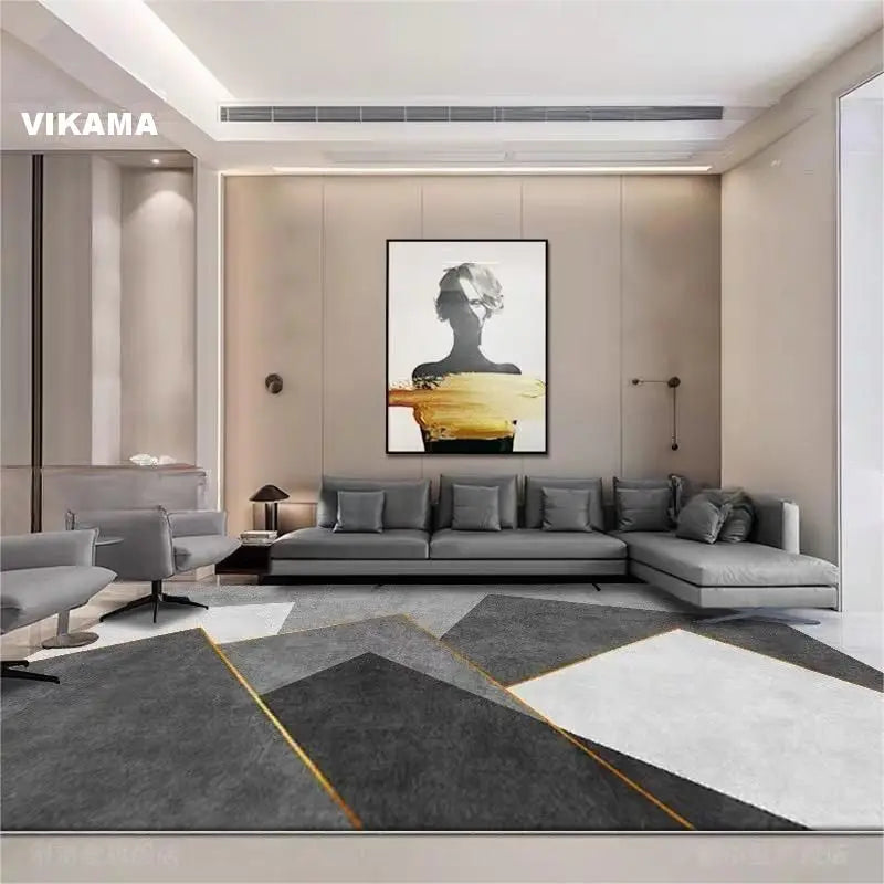 Striped carpet is  , suitable for use in living rooms, bedrooms, balconies and home decoration.