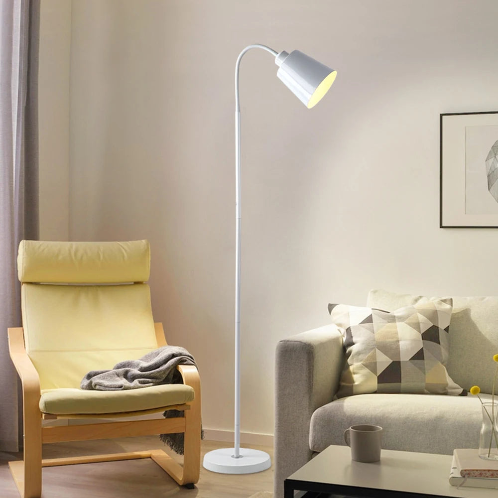 LED Floor Lamp For Living Room Adjustable Gooseneck Stand Light Dimmable Indoor Office Study Bedroom Standing Reading Light