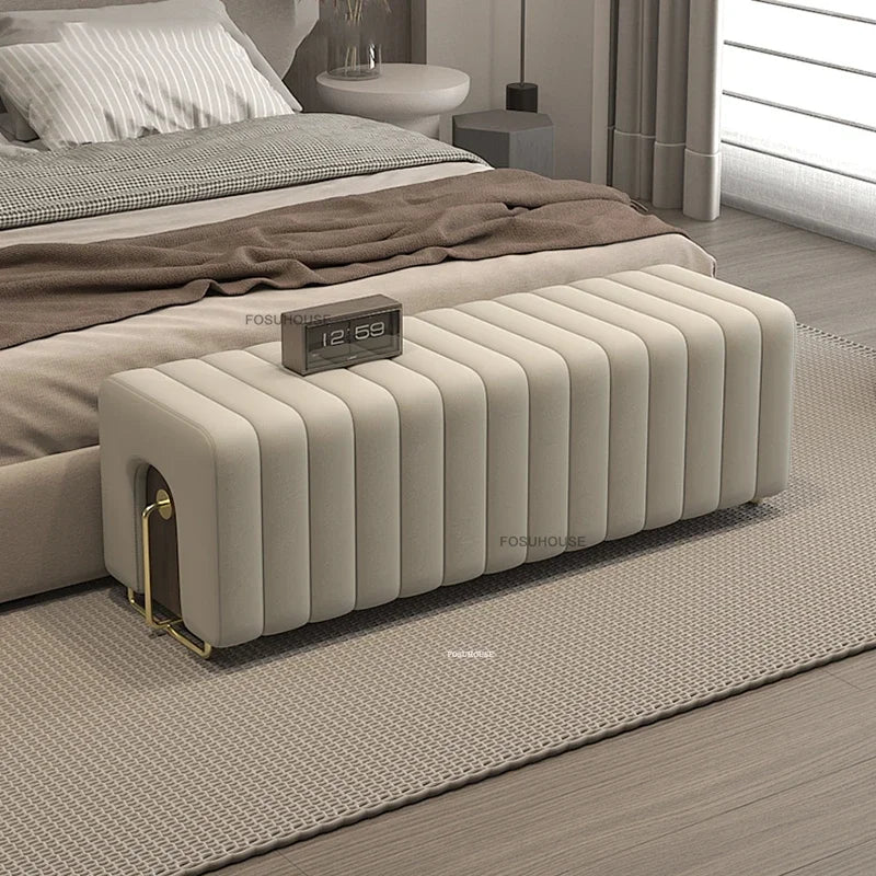 Nordic Luxury Hallway Ottoman Bench – Bedroom End & Shoe Cabinet Bench