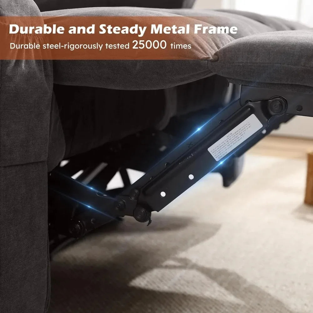 Reclining Loveseat with Cup Holders for Living Room 2 Seat Manual Loveseat Recliner, Modern Power Recliner w/ USB Charging & Sto