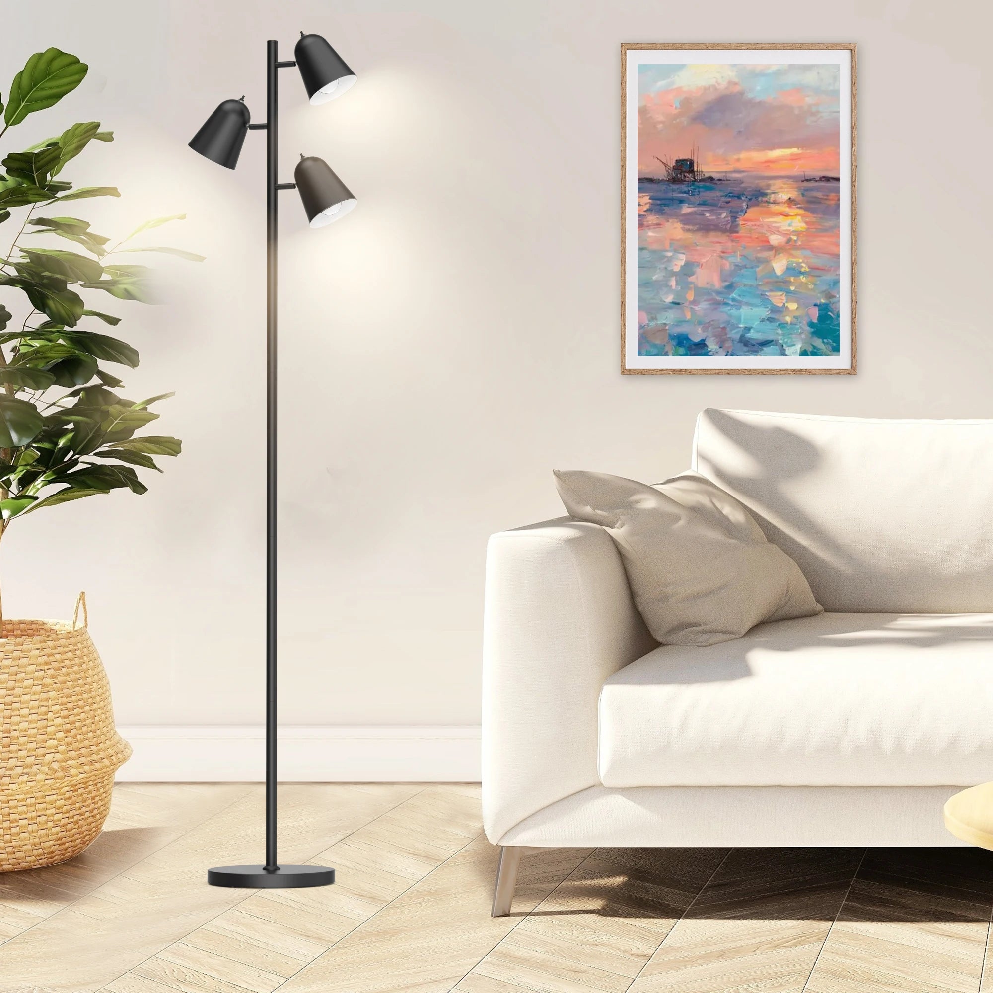 68" Tree Floor Lamp with 3 Bulbs Included