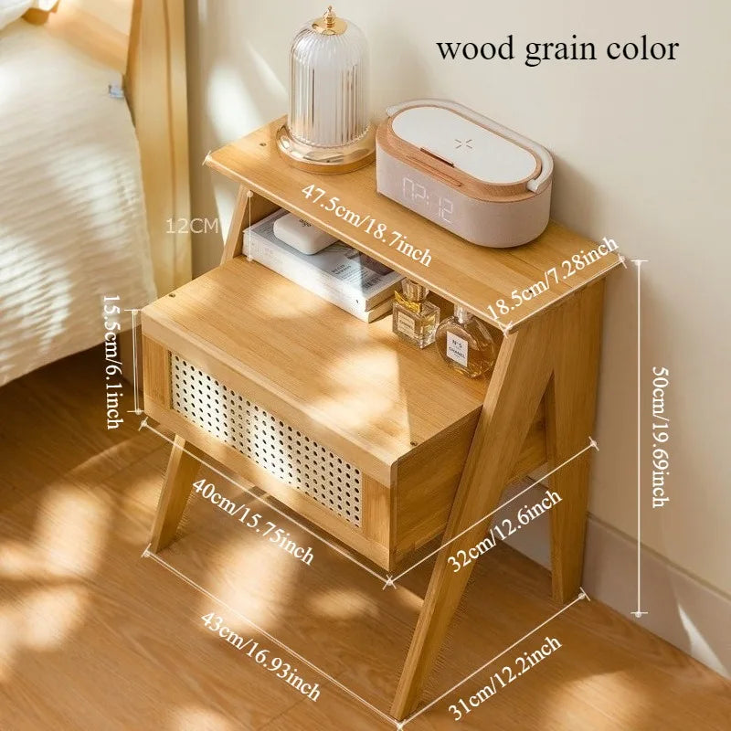 Modern Spa Bedside Storage Cabinet Simple Small Nightstand for Bedroom Home Organization