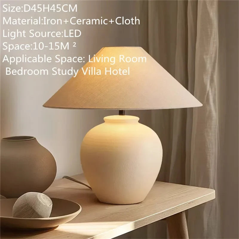 CEDRIC Contemporary Ceramic Table Lamp American Retro Creativity Living Room  Study Villa Hotel Homestay Desk Light