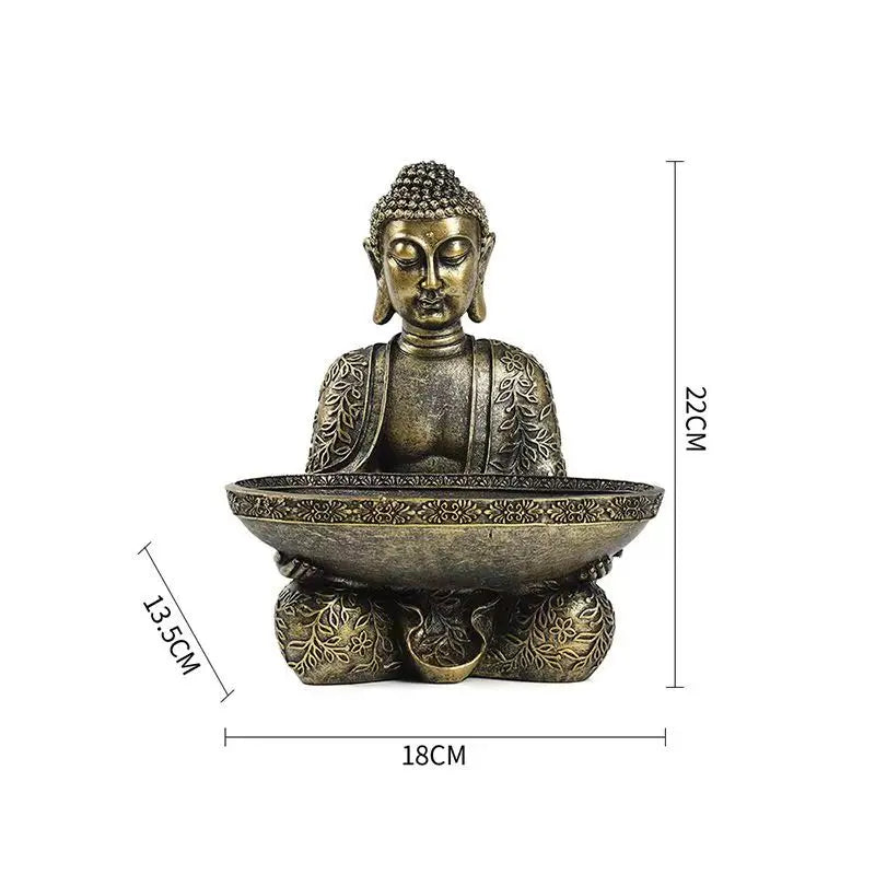 Elephant Buddha Statue Thailand Buda Resin Huddhism Figurines Fengshui Hindu Sitting Buddha Figurine Living Room Home Decor Gift