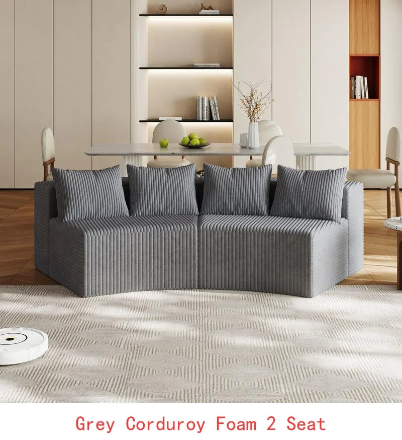 Curved Modular Sectional Foam Sofa with 12 Pillows, Semi-Circular Design for Living Room, Bedroom, Office, Leisure, Nap,