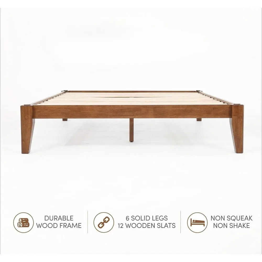 King Size Solid Wood Platform Bed Frame – Japanese Joinery Design