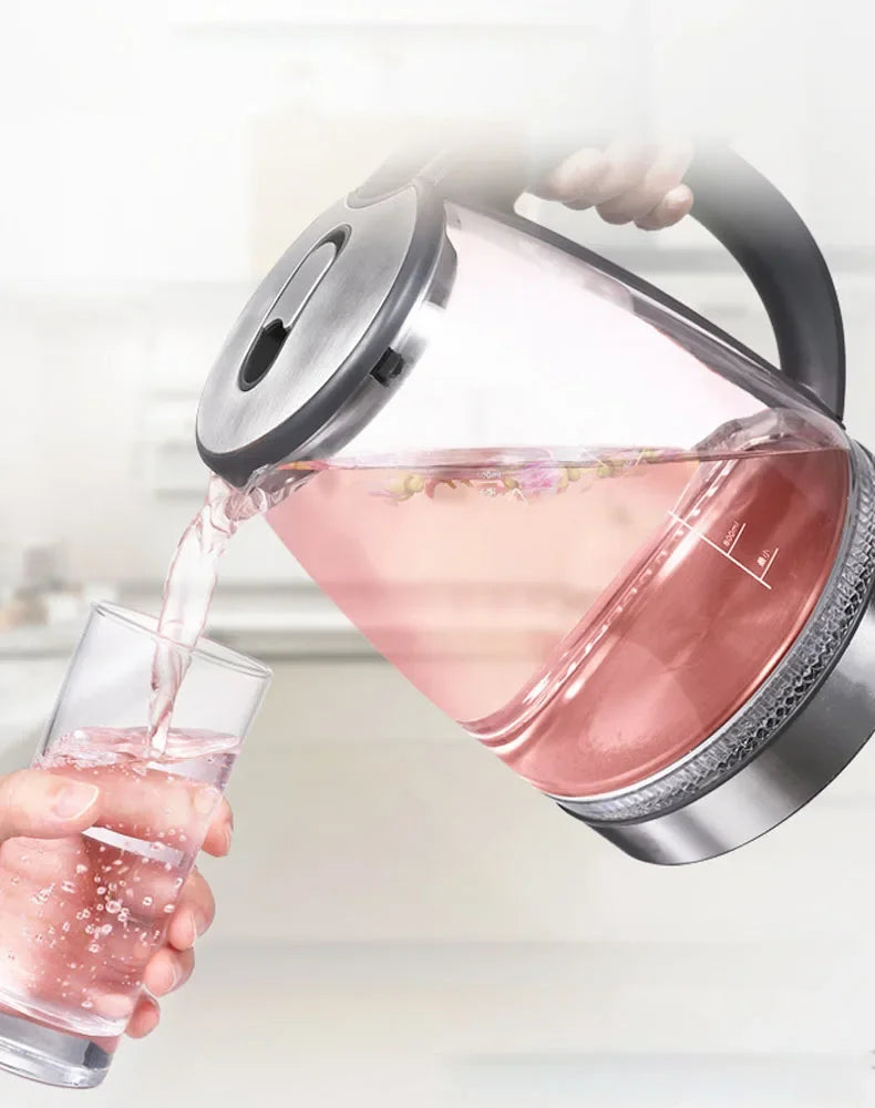 Electric Glass Kettle – 1.5L Borosilicate Tea Kettle with Fast Boil Heating Base