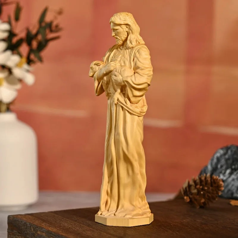 Creative Jesus Statue Wood Carving  Home Decoration Gift