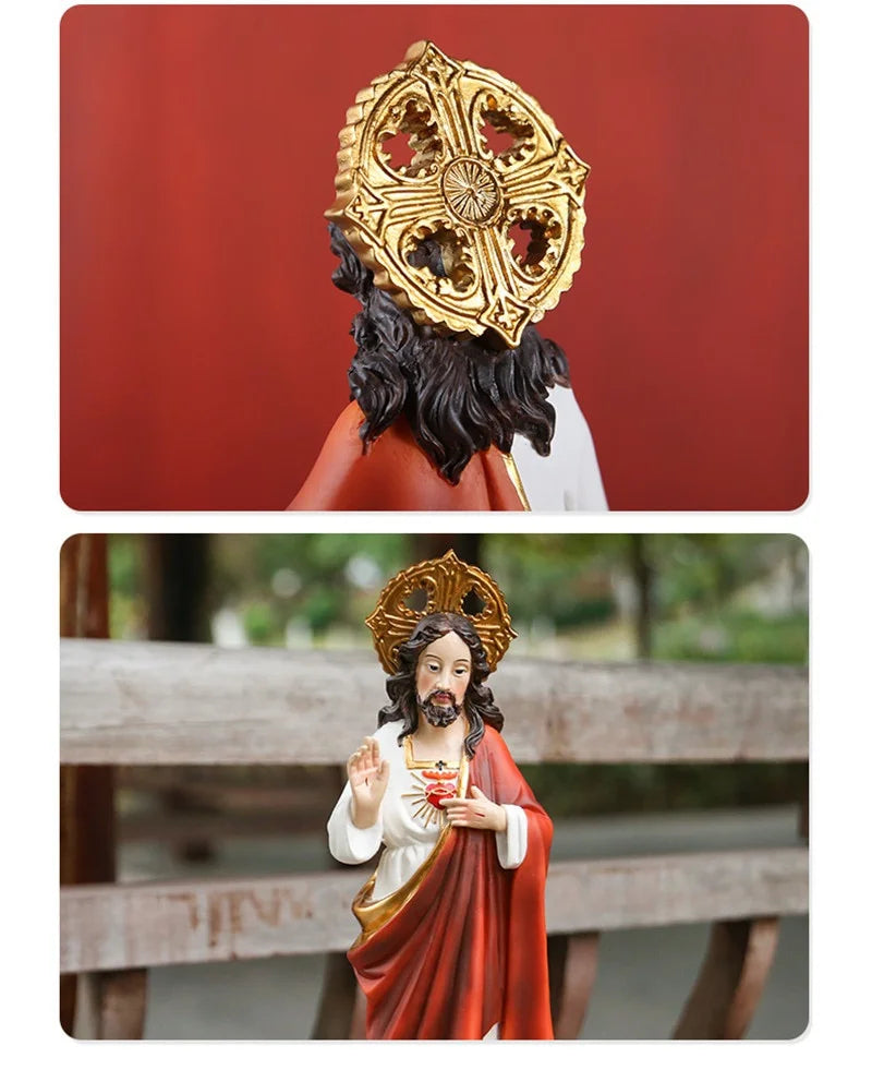 1Pc 20/30cm Religious Jesus Sanctification Figurine Decoration Resin Crafts Church Supplies Religioso Statues Sculptures Home