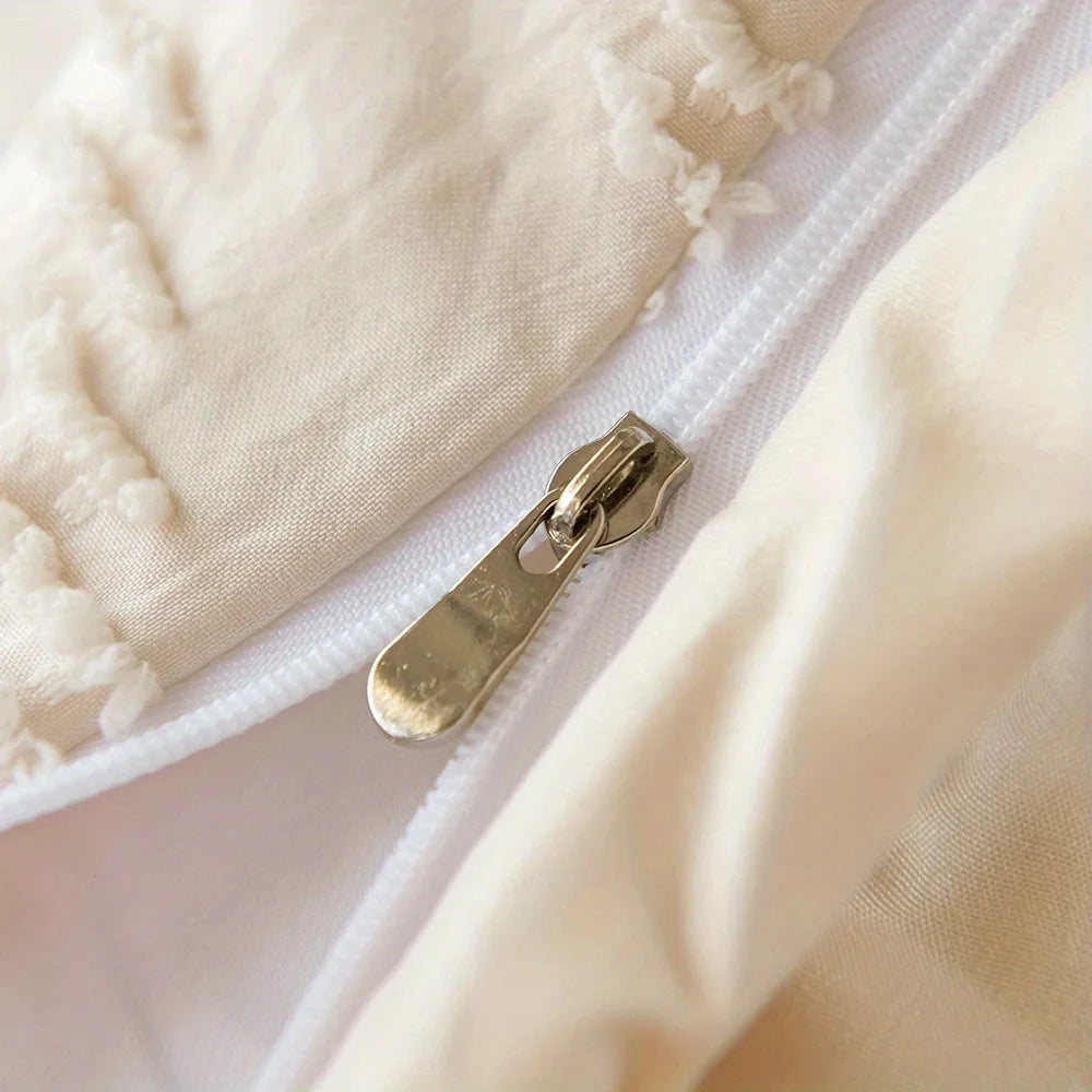 2pcs/3pcs Wave Tufted Design Duvet Cover Set for All Seasons Queen Size Comfortable Soft Comforter Cover Bedding Set for Bedroom