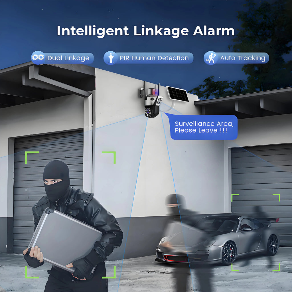 4G SIM Solar Security Camera – 12MP 6K Triple Lens PTZ (10× Zoom)