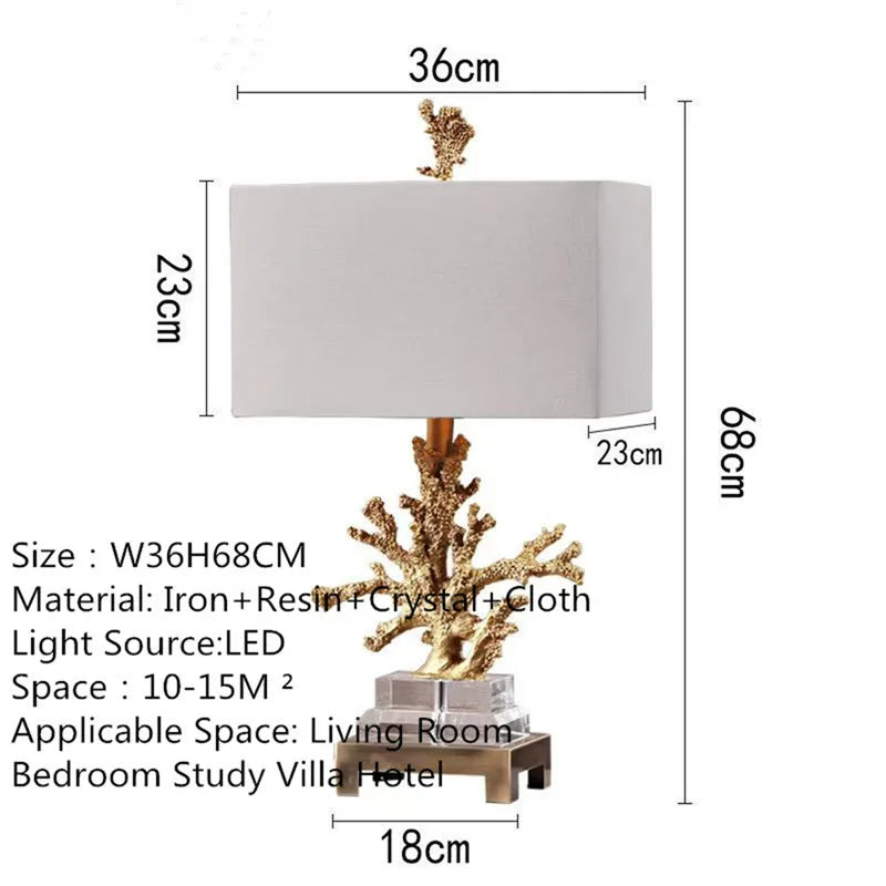 Contemporary Luxury Table Lamp LED American Creativity Living Room Bedroom Study Villa Hotel Bedside Household Desk Light