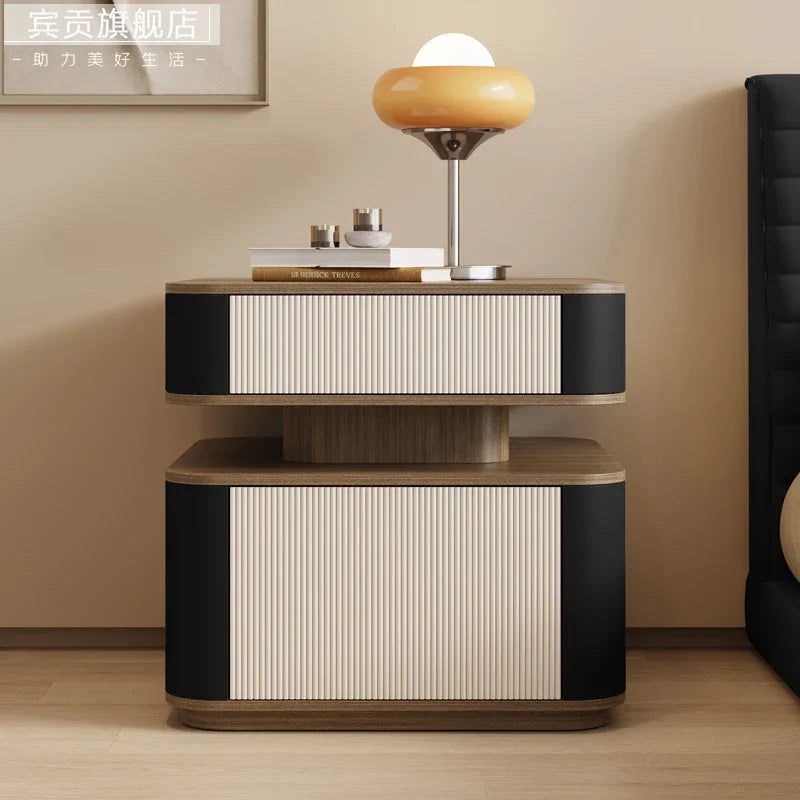 Minimalist Simple Aesthetic Bedside Table With Drawers Nordic Storage Nightstand Space Saving Mesa De Noche Bedroom Furniture
