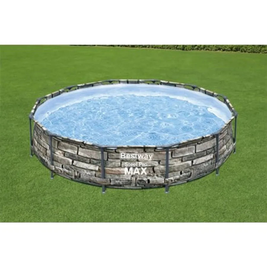 Steel Pro Max Round Above-Ground Family Pool – 12′ × 30″ Steel Frame Set