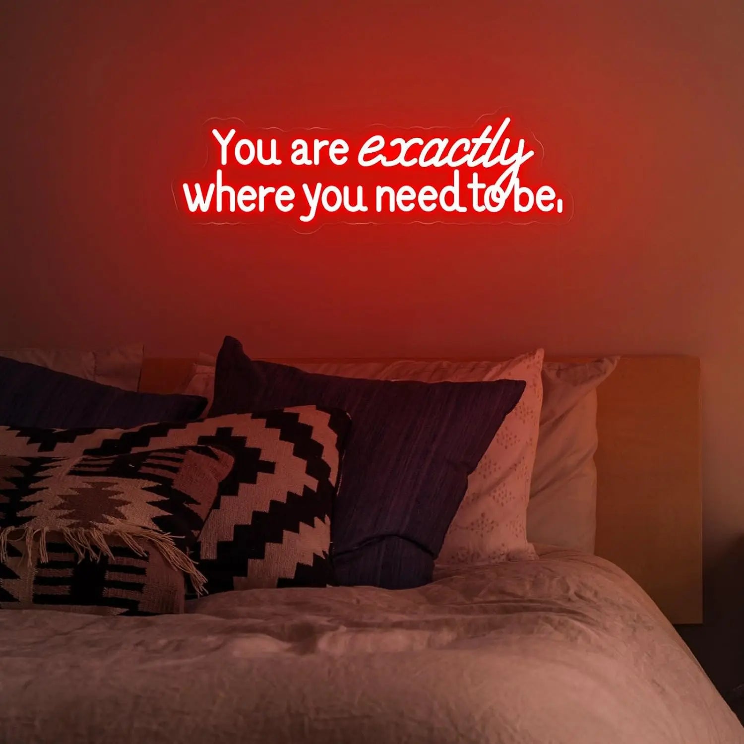 “You Are Exactly Where You Need To Be” LED Neon Sign – Wall Decor Light