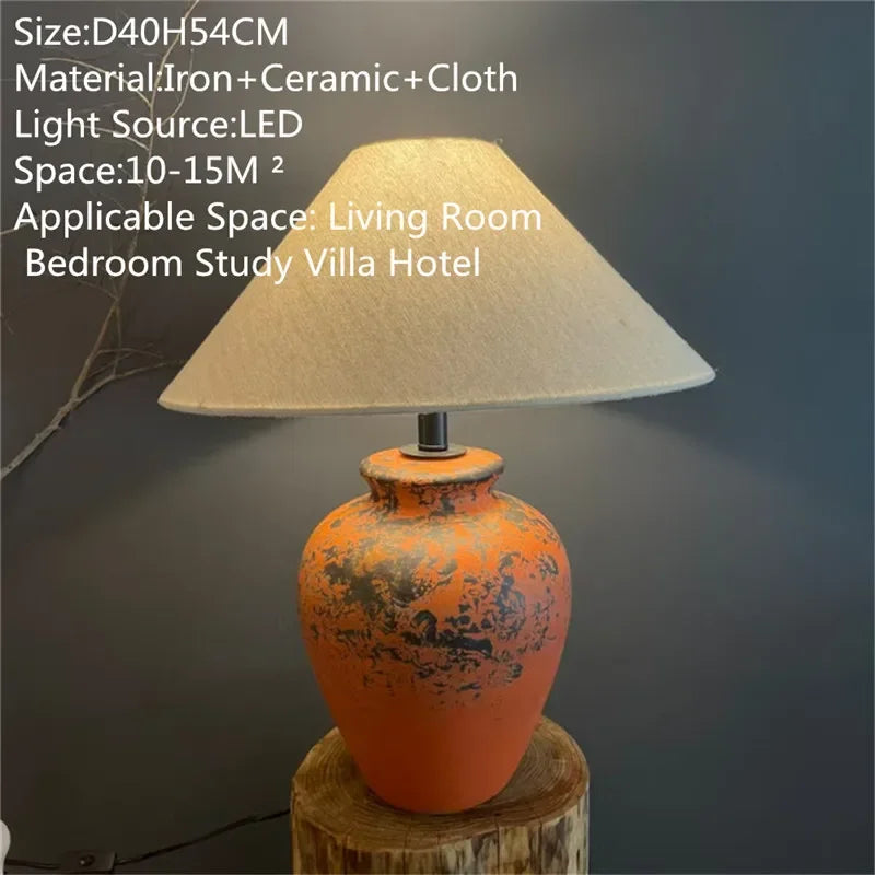 CEDRIC Contemporary Ceramic Table Lamp American Retro Creativity Living Room  Study Villa Hotel Homestay Desk Light
